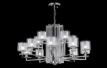 Люстра подвесная NICOLAS SP-PL10+5 NICKEL/WHITE Crystal Lux прозрачная на 15 ламп, основание никель в стиле современный Люстра подвесная NICOLAS SP-PL10+5 NICKEL/WHITE Crystal Lux прозрачная на 15 ламп, основание никель в стиле современный